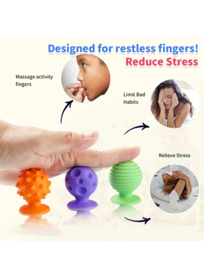 SnuzzleMart Sensory Silicone Suction Fidget Toy Set – 8 Pieces - Image 4